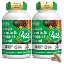 Botanische Wahl seit 1910 - Mega Fruits & Veggies Blend - 42 Obst und Gemüse - 2 Caps täglich - 60 Count Supplement - 2 Pack