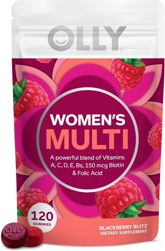 OLLY Teen Girl Multi Gummy, pelle sana e supporto del sistema immunitario, vitamine essenziali, biotina, zinco, Multivitamina masticabile, aroma di Melone di bacche, alimentazione di 35 giorni - Conteggio 70