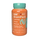 Brainiac Kids Daily BrainPack Gummis, unterstützt Gehirngesundheit mit Omega 3 DHA EPA DPA, Choline, B6 & B12 und Lutein für Augengesundheit mit Immununterstützung, Citrus Berry Flavor, 90 ct