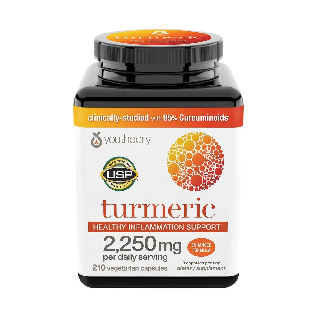Supporto per l'infiammazione sana della giovinezza, Formula potenziata (2250mg per servizio giornaliero) 210 Conte (Pack of 1)
