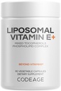 Codeage Liposomal Vitamin E Supplement - Alle Vitamin E Tocopherols - 3-Monats-Versorgung - Alpha Tocopherols, Beta, Gamma und Delta - Liposomal gemischte Tocopherole - Non-GMO Phospholipid - 90 Kapseln