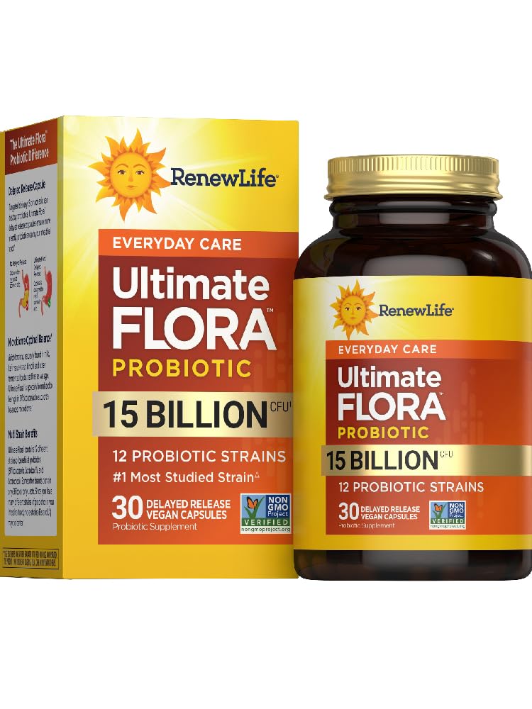 Renew Life Everyday Probiotic Capsules, Daily Supplement unterstützt Urinary, Digestive and Immune Health, L. Rhamnosus GG, Dairy, Soy und glutenfrei, 15 Billion CFU, 30 Count