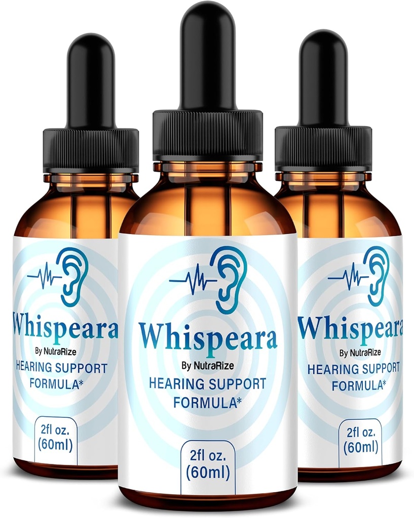 (3 Pack) Whispeara Drops - Offizielle Whispeara unterstützt gesundes Hören, Fokus und Leistung, Alle natürlichen Whispeara Hörgerät Formel, Premium Whispeara Gotas Review (90 Servietten)