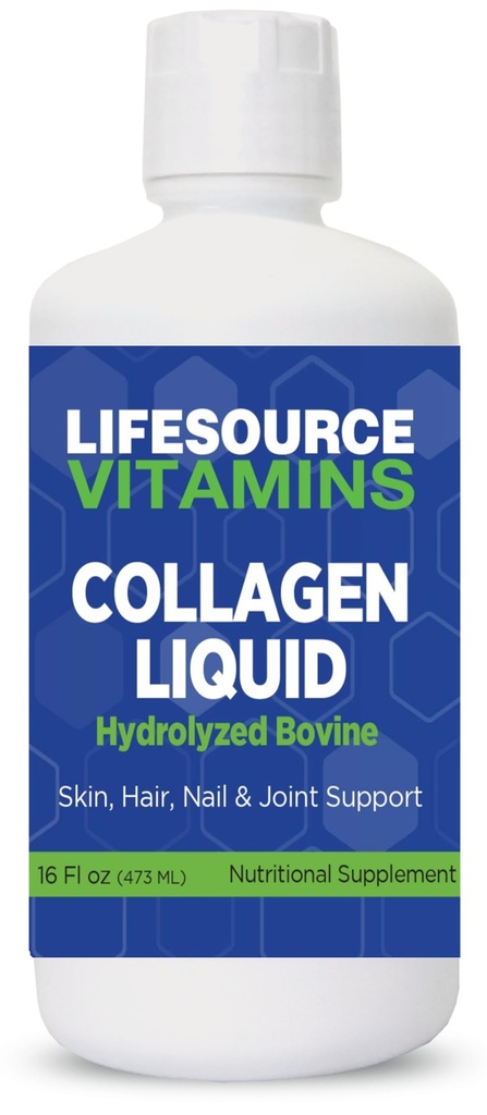 LifeSource Vitamins Collagen Liquid - seit 1992-16 fl oz - 30 Tage Versorgung. Typ 1 und 3 Kollagen. Knochen, Gelenke, Haar, Haut, Nägel, Falten.
