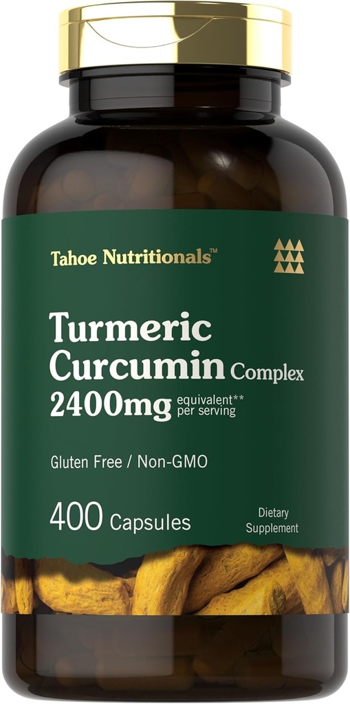 Tahoe Nutritionals Curcumin Supplemento | 2400mg | 400 Capsule | Extract Complex | Non-GMO, Gluten Free