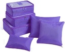 6 Ensemble Emballage sous les cubes de rangement de lit Conteneurs Faible Profil Sur les bagages Voyages d'emballage Organisateurs Entreposage ménager Sac de rangement (Purple)