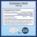 Kalium Citrate 730mg Ergänzung, unterstützt Nierenfunktion & Gesunden Muskel - 120 Gemüse Kapseln