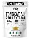 WHYZ Tongkat Ali Powder 113g, Pure Longjack 200:1 Extrakt Eurycoma Longifolia Ergänzung Pulver für erhöhte körperliche Leistung und Wohlbefinden, Longjack Tongkat Ali für Männer und Frauen, 323 Servierungen