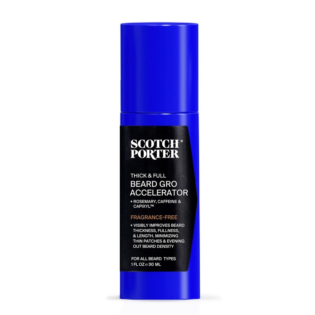 Scotch Porter Thick & Full Beard Gro Accelerator mit Capixyl, Koffein & Rosmarin – Stimulate & Stärken Follikel für einen Thicker, Fuller Beard – 1 Unze