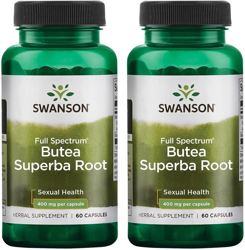 Swanson Butea Superba Root Full Spectrum Intimacy & Sexual Support 400 Milligrams 60 Capsule (2 Pack)