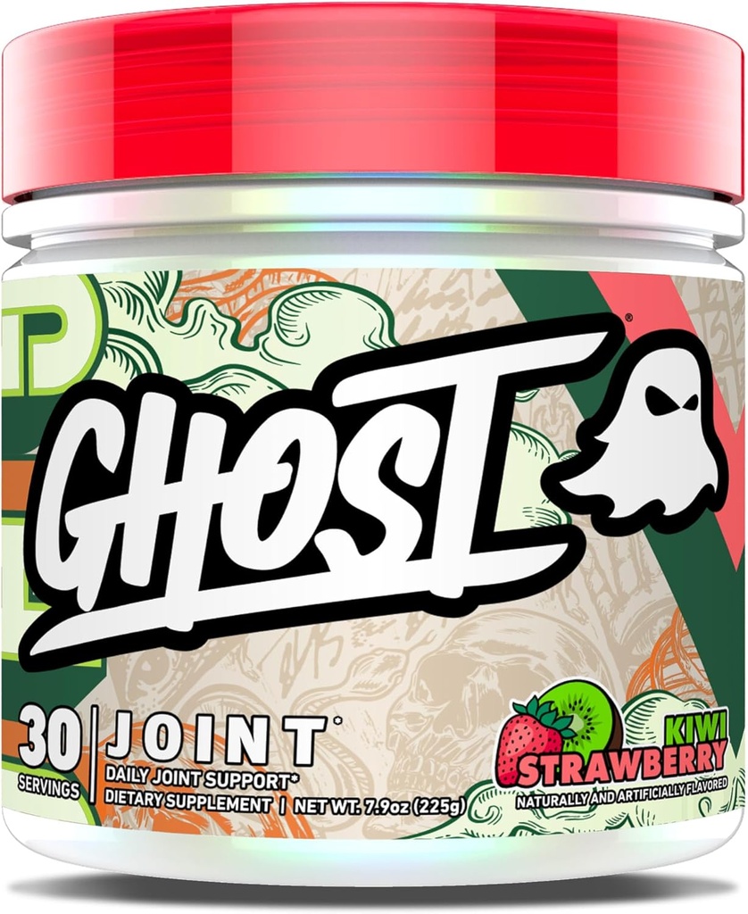 Supplément de joint GHOST, fraise Kiwi (30 portions) - Supplément d'entretien quotidien pour les hommes et les femmes - Glucosamine HCL, Sulfate de chondritine et Curcumine - Cartilage, os et soutien interarmées