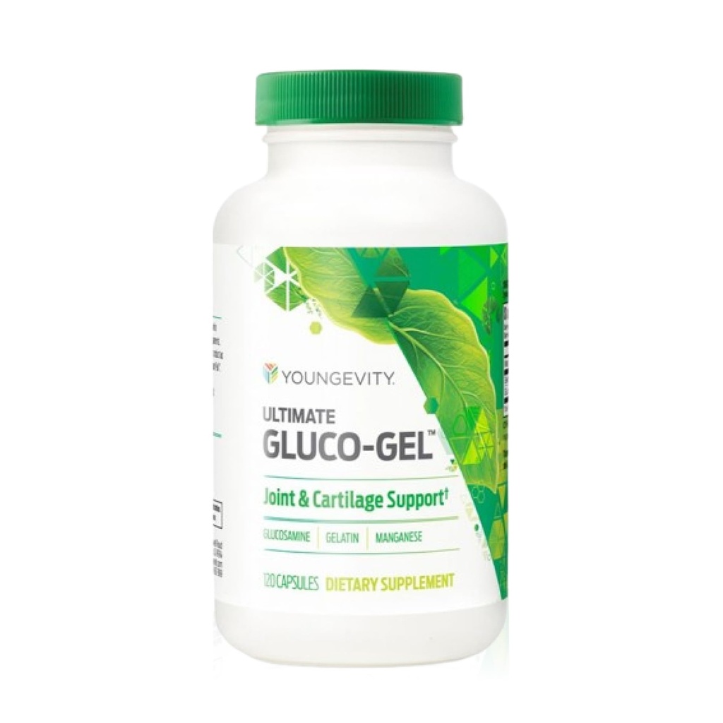 Youngevity Ultimate Gluco-Gel™ – Bone Support Supplement with Glucosamine Sulfate and Gelatin – 120 Capsules