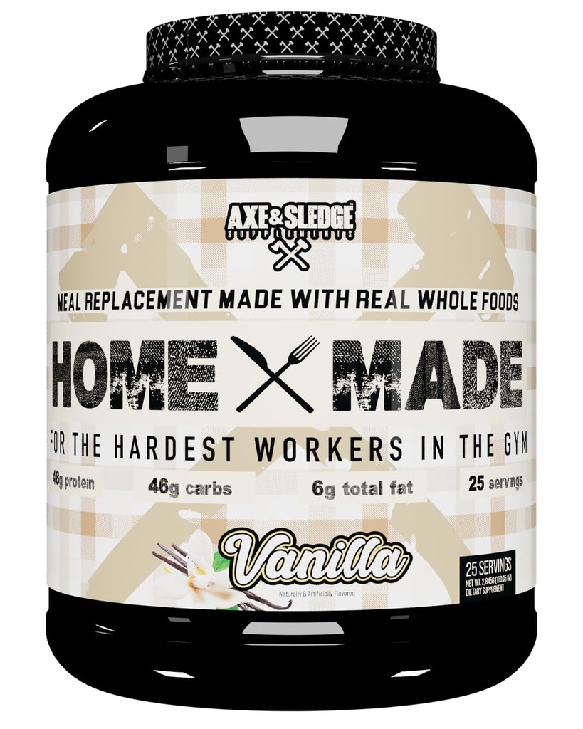 Axe & Sledge Supplements Home Made Whole-Foods-Based Meal Powder, 25 Servings (Pack of 1) (Vanilla)