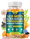 Moss Softgels dal vivo della natura, con l'olio di semi neri, Ashwagandha, Bladderwrack, Ginger, Burdock Root, Manuka Honey, Cinnamon per il sistema immunitario, Pelle, Energia, 90 Softgels, 1 Pack