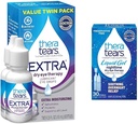 TheraTears Extra Dry Eye Therapy Lubricating Eye Drops for Dry Eyes, 0.5 fl oz Bottle, 2 Count(Pack of 1) & Liquid Gel Nighttime Lubricating Eye Drops for Dry Eyes, Single-Use Vials, 30 Count