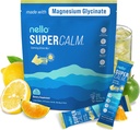 Nello Supercalm Drink Mix - Ashwagandha KSM 66, Magnesium Glycinate & L-Theanine Supplement, Vitamina D3 - Ashwagandha Root Extract - Focus and Relaxation Support (20 Travel Packets) - Lemon Lime