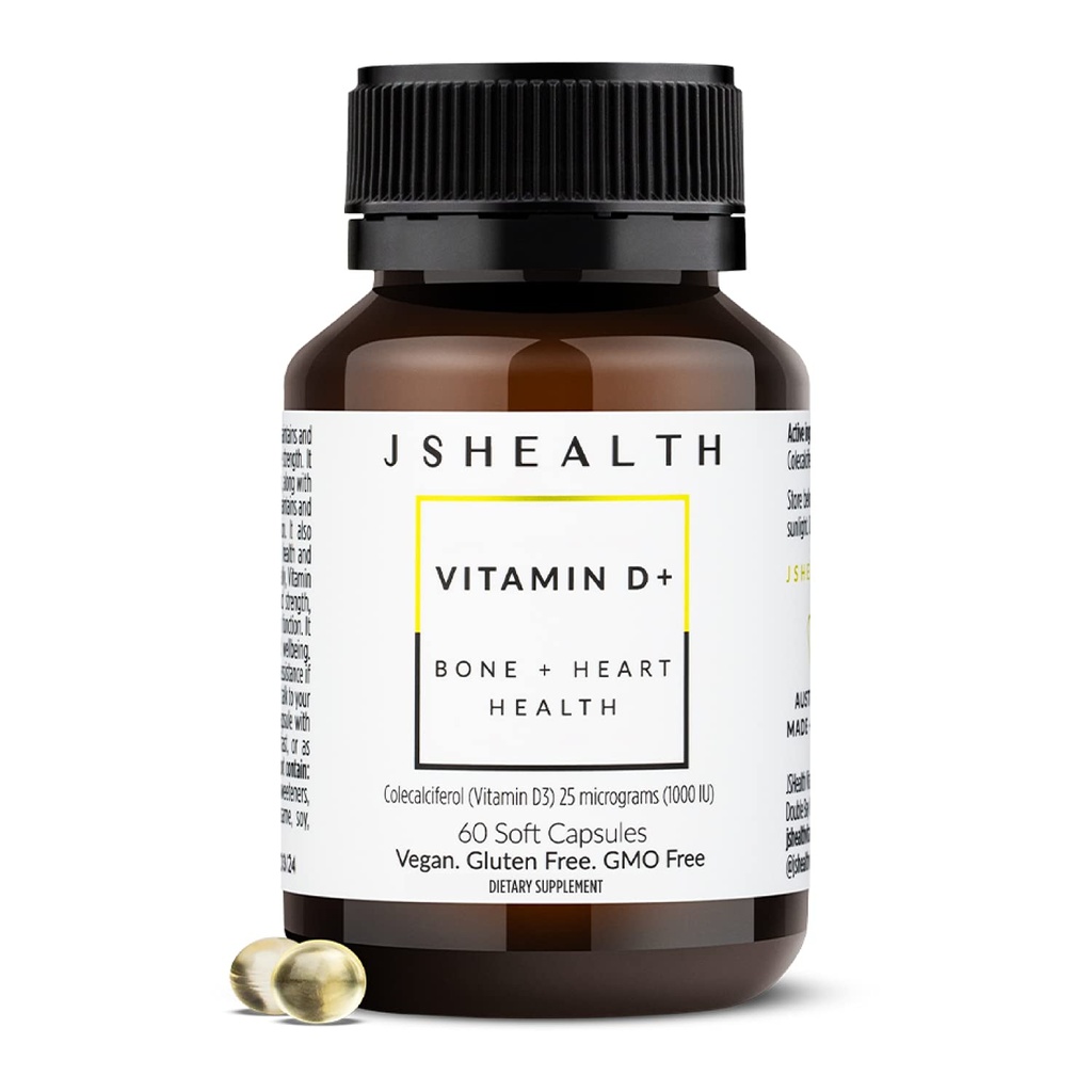 JSHealth Vitamin D3 1000iu Ergänzung für gesunde Muskelfunktion, Knochen und Herzgesundheit und Immununterstützung