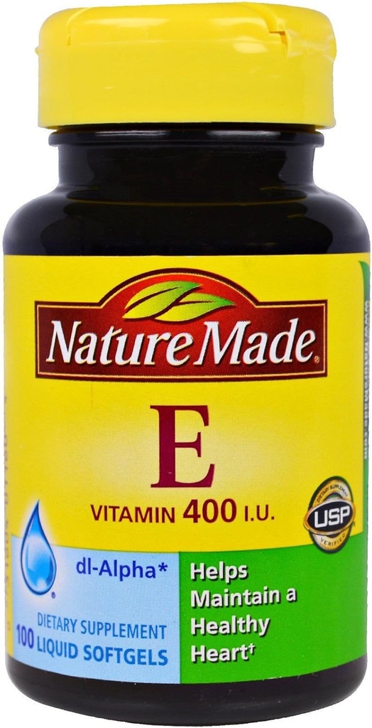 Nature Made Vitamin E 180 mg (400 IU) dl-Alpha, Nahrungsergänzungsmittel für Antioxidantienunterstützung, 100 Softgel (Pack mit 3)