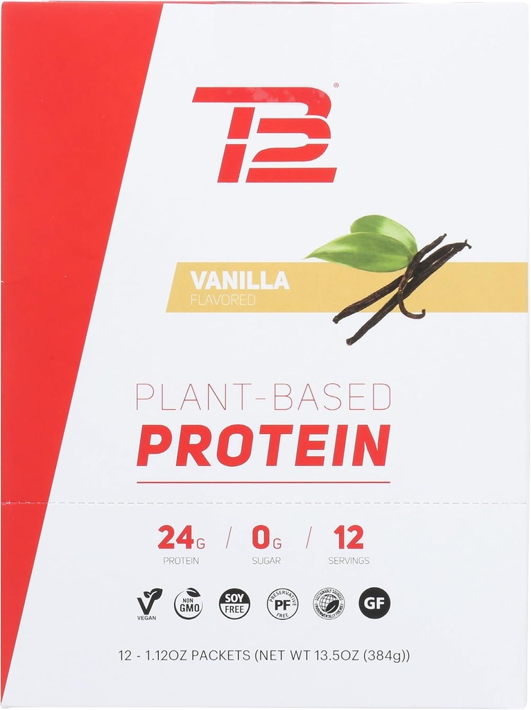 TB12 Vanilla Protein Powder, 1.12 OZ ciascuno, 12 conteggio (pacchetto di 1)