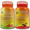Quercetin mit Bromelain, Vitamin C & Zink + Liposomales Vitamin C 1500mg – Immununterstützung Bundle mit Bio Acerola Cherry, Camu Camu & Citrus Bioflavanoids – Vegan, Non-GMO, Clean Wellness Support
