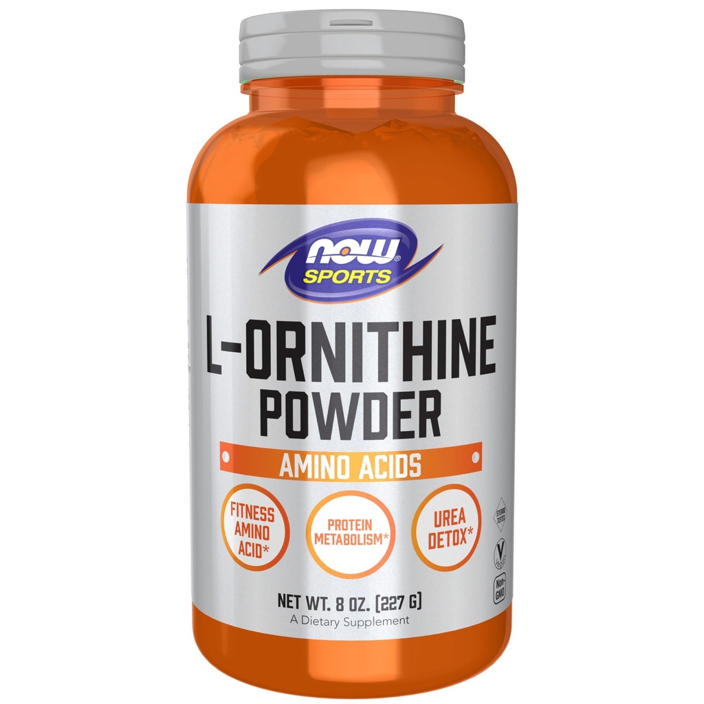 MAINTENANT Aliments Sports Nutrition, L- Ornithine Poudre, Métabolisme protéique* et urée Detox*, acides aminés, 8-Ounce