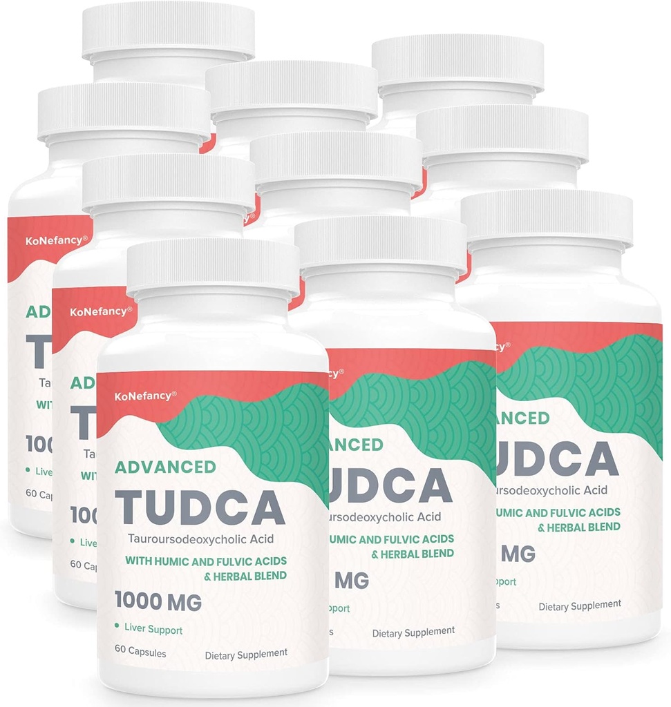 Integratori di fegato di TUDCA 1000mg - 600 capsule vegane, miscela di erbe di cardo di latte con acido Fulvic e Humic per fegato, salute digestiva
