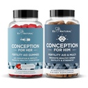 Concezione Eu naturale per Lui Capsule e Concezione per le Sue Gummies Bundle - Integratori di fertilità per Uomini e Donne - Capsule 60 Ct & 75 Ct Gummies