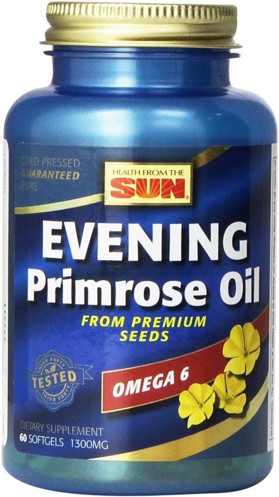 Gesundheit von der Sonne Abend Primrose Öl 1300 Mg, 60-Count (Pack von 2)