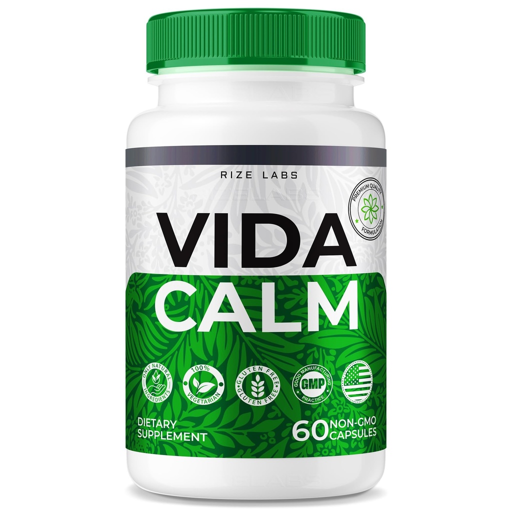 rize labs - Vida Calm Advanced Formula Capsules, Fornisce la massima resistenza, per Stress, Calma, Rilassamento, Supplemento (60 capsule)