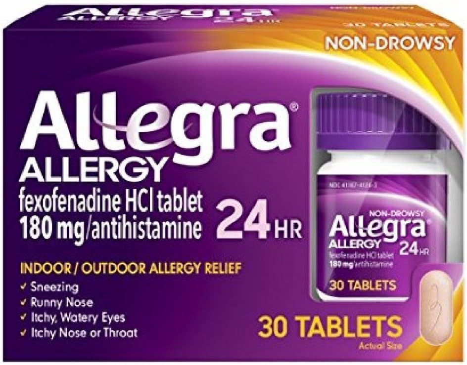 Allegra 24 ore Allergy Tablets 30 compresse (Pack of 2)
