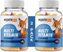 Gommies multivitamines pour enfants - non-OGM, sans gluten, multivitamines véganes avec Vitamine C, B3, B5, B6, B12, Zinc (100 comtes, 2 paquets) – Vitamines gommées pour enfants