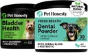 Santé de la canneberge + Poudre dentaire pour le nettoyage des dents et l'enlèvement des plaques, le traitement urinaire et le soutien de la vésicule pour chiens