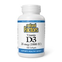Natürliche Faktoren, Vitamin D3 1000 IU (25 mcg), unterstützt starke Knochen, Muskeln und Immunfunktion, 180 Tabletten