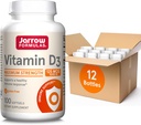 Jarrow Formulas Vitamin D3 125 mcg (5000 IU) - 100 Serve (Softgels) - Bone Salute, Supporto Immune & Calcium Metabolism Support - Vitamina D Supplement - D3 Vitamine - 5000 IU Vitamina D (Pack of 12)