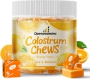 Bovine Colostrum Soft Chews Supplement with probiotics for Gut Health, Bloating, Immune Support, Skin, Hair Growth and Beauty - Orange Flavor (60 Servings)