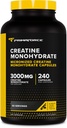 Primaforce Creatina Monoidrato capsule - 240 capsule, 3.000mg per porzione, senza glutine e non OGM