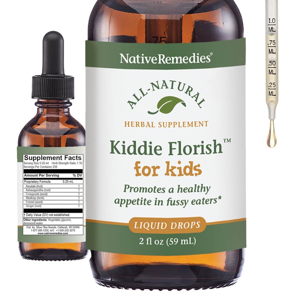 Native Heilmittel Kiddie Florish - Alle natürlichen Kräuterergänzung fördert einen gesunden Appetit in Picky Eaters - 59 mL