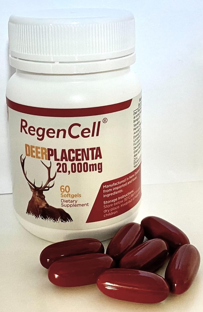 Deer Placenta 20.000MG -Skin Health Support- Verjüngung und Antiaging-Metabloic & Cellular Health-Immunity Boost-
