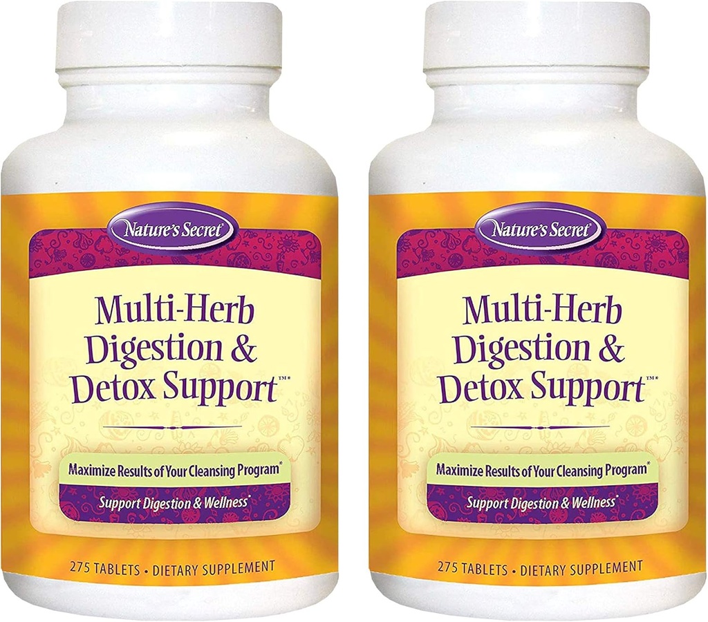 Natura Segreto Multi-Herb Digestion & Detox Support - 275 Tablets - 2 Pack