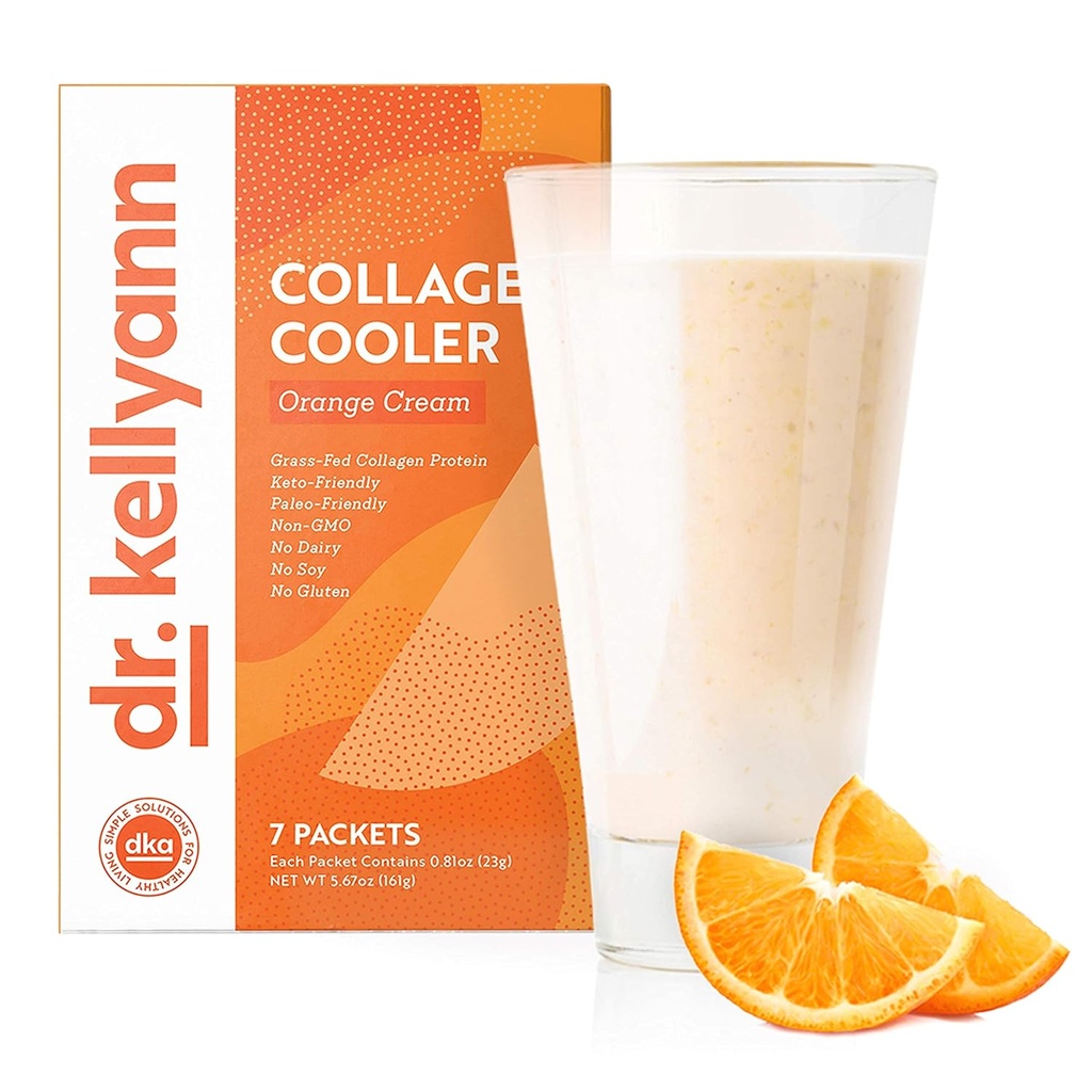 Dre Kellyann Orange Crème Kéto Shake Packets (7 portions) – 15g de protéines, de collagène à gazon, de kéto et de paléo-friendly, 1 paquet