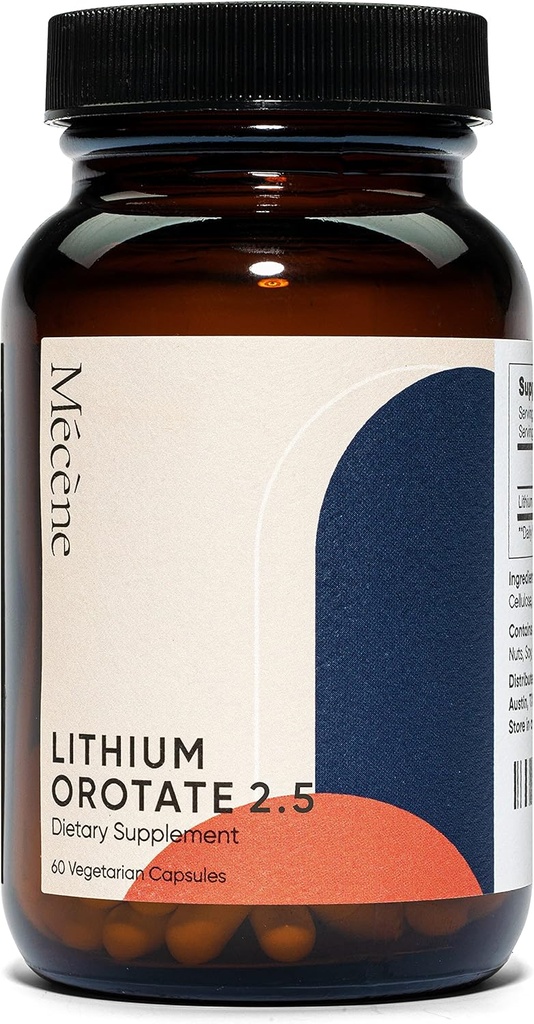 Lithium Orotate 2,5mg elementares Lithium, 60 vegetarische Kapseln, Nahrungsergänzungsmittel, GMO