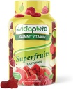 MYVIDAPURE Incredibile Superfruits Star Gummies Vitamine A, C, E, Zinco, Acai Berry, Acerola, Goji, Radice di barbabietola, Fragola, Gooseberry. Sapore di anguria di lampone. Non OGM, Gluten Free, Vegan 60 Gummies