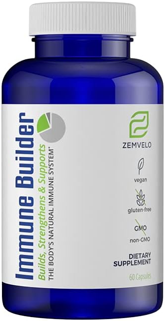 Immune Builder Capsule Supplemento | Grande per viaggiare | Grande per gli insegnanti | Grande per i lavoratori sanitari| Supporto immunitario | Costruisci il sistema immunitario con 2 capsule, 2X Daily | Sicuro per i bambini