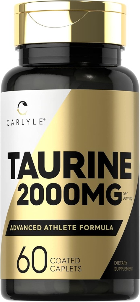 Carlyle Taurine 2000mg | 60 Caplets | Aminosäure Supplement | Double Strength | Vegetarisch, Non-GMO & Gluten kostenlos