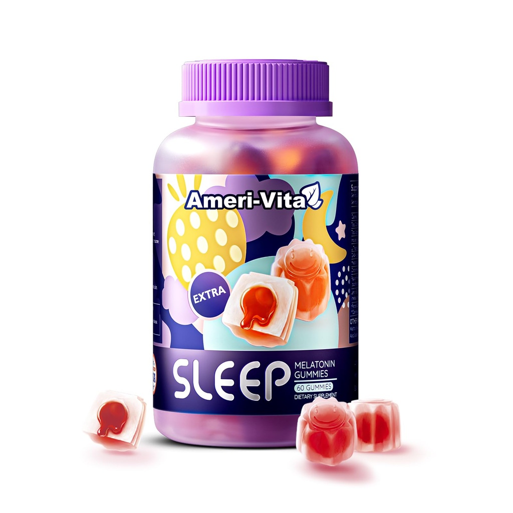 Gommie per adulti, con Melatonin 3mg, L theanine, Ashwagandha, senza glutine, senza zucchero, aroma di fragola 60 Conte