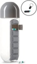 Urban Essentials Bouteille d'eau Portable Pill Insertion Organizer Bouteille d'eau avec le supplément de supplément de vitamine quotidienne intégré - avec le porte-clés gratuit Pill BPA Bouteille en plastique libre