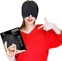 Casquette de soulagement des maux de tête de la migraine, chapeau de thérapie à 360 têtes chaudes et froides avec gel frais, enveloppe de la tête de glace et masque de pack froid, bouchon pour les yeux pour la tension et le stress