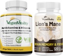 Vegan Vitality Lion's Mane x General Health Combo Bundle - 6 Monate Lion's Mane und Multivitamine