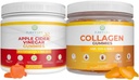 Apfelessig & Collagen Bundle, Gummie für Frauen Haarwachstum, Gesundere Haut & Nägel (Bulk 90 Gummie) Gelenkpflege Vitamin, Immununterstützung, Detox, Stoffwechsel, Herren Frauen Säure Reflux