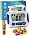 Rimettitore di pillole con 8 allarmi al giorno, Pill Tracker, Pill Timer, Dispositivi di Minder di Farmaci, Tracciatore di Farmaci, Gadget Paziente di Parkinson Essenziale